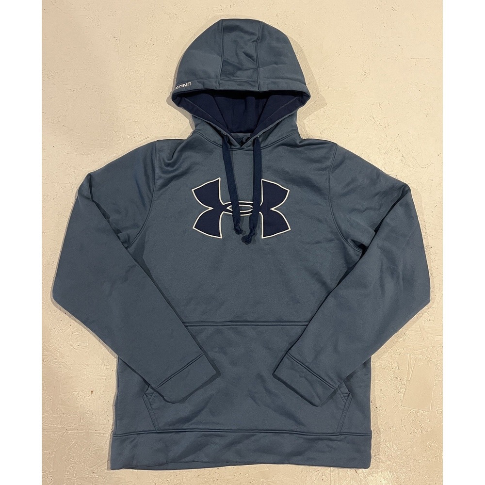 Under Armour Hoodie Medium Blue Fleece Storm Pullover Sweatshirt Long Sleeve